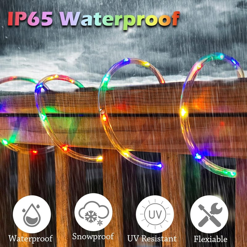 Vigdur Color Changing Rope Lights - 18FT Led Rope Lights Outdoor Waterproof with Remote Connectable 7 Colors & 7 Modes Decorative Christmas Lights for Xmas Bedroom Party Holiday Decoration - Image 3
